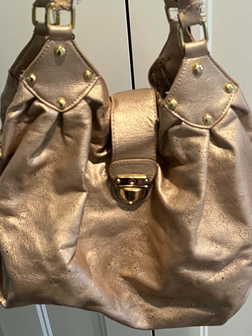 Metallic Gold Women's Shoulder Bag - Picture 3 of 7